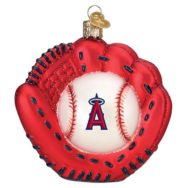Old World Christmas Angels Baseball Mitt Ornament - hand-blown glass Christmas tree ornament (view 3)