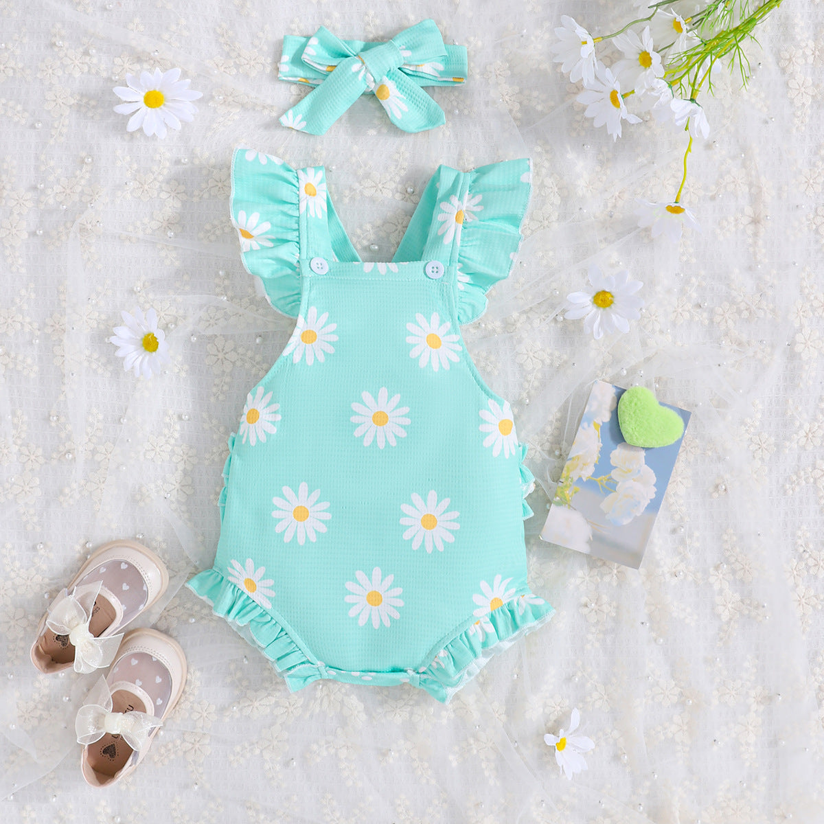 Short Sleeve Casual Rompers Jumpsuit Girls With Headdress - Cindi Book