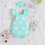 Short Sleeve Casual Rompers Jumpsuit Girls With Headdress - Cindi Book