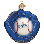 Old World Christmas Dodgers Baseball Mitt Ornament - hand-blown glass Christmas tree ornament (view 3)