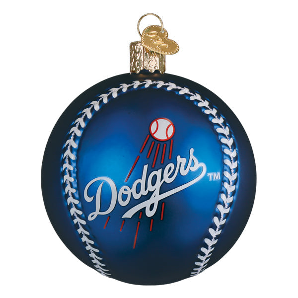 Old World Christmas Dodgers Baseball Ornament - hand-blown glass Christmas tree ornament (view 3)