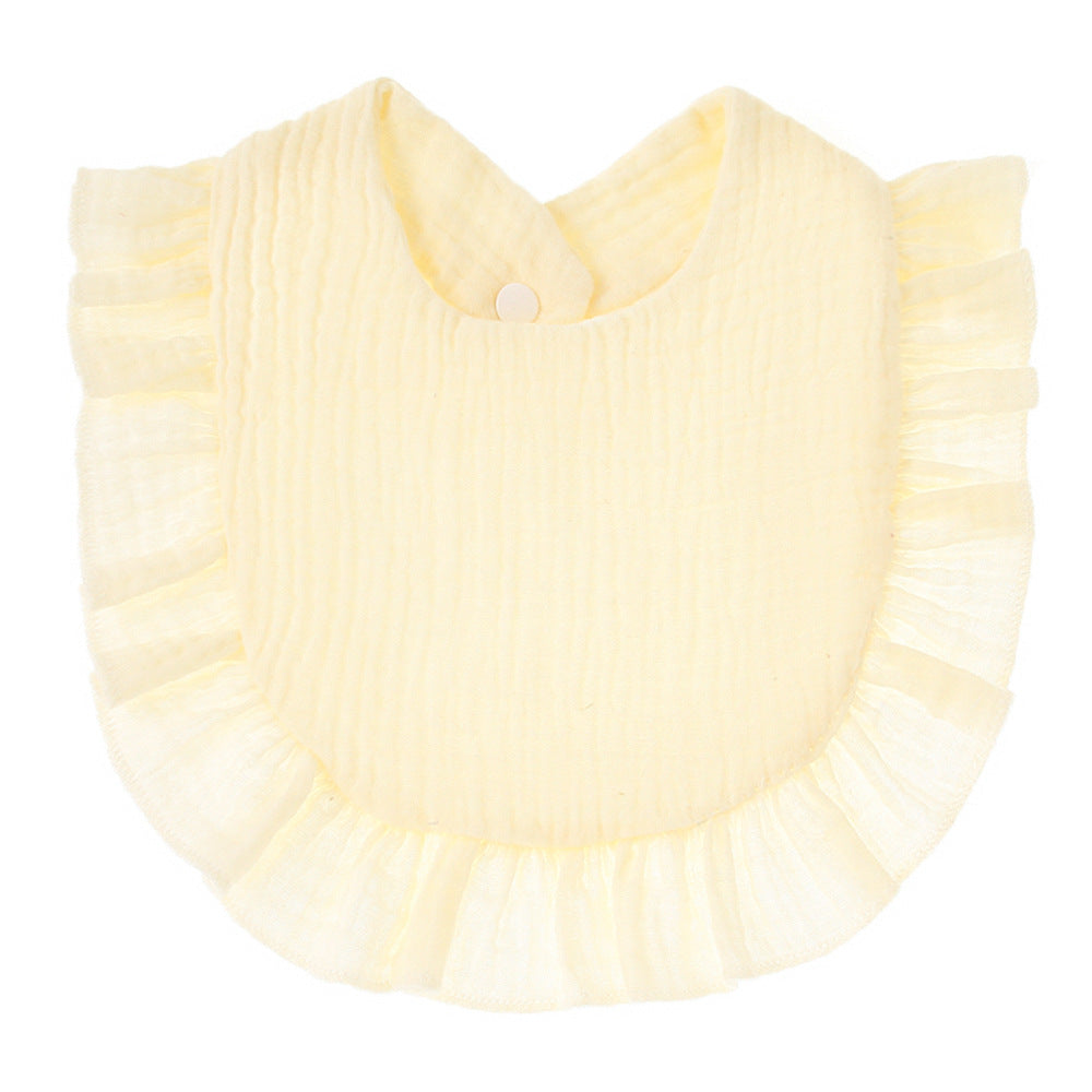 Ruffled Cotton Gauze Lace Bib Saliva Pocket - Cindi Book