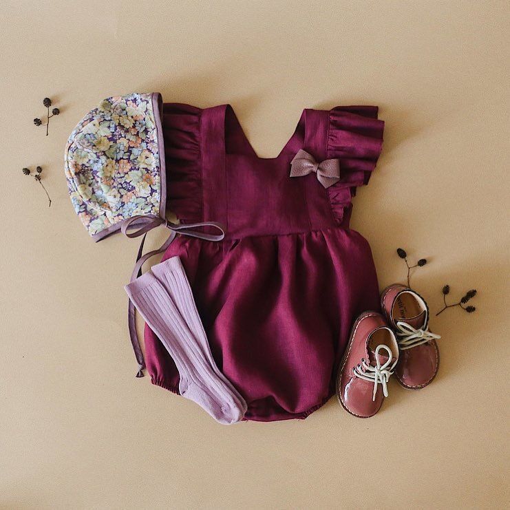 Baby Cotton And Linen Summer Strap One Piece Suit - Cindi Book