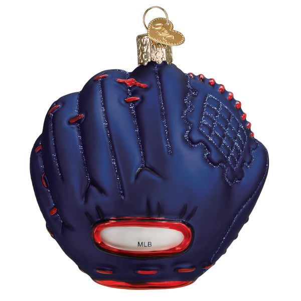 Old World Christmas Twins Baseball Mitt Ornament - hand-blown glass Christmas tree ornament (view 4)