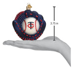 Old World Christmas Twins Baseball Mitt Ornament - hand-blown glass Christmas tree ornament (view 5)