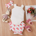 Girls' Fashion Sling Pit Striped Harness Printed Shorts Set - Cindi Book