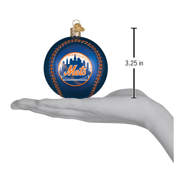 Old World Christmas Mets Baseball Ornament - hand-blown glass Christmas tree ornament (view 4)