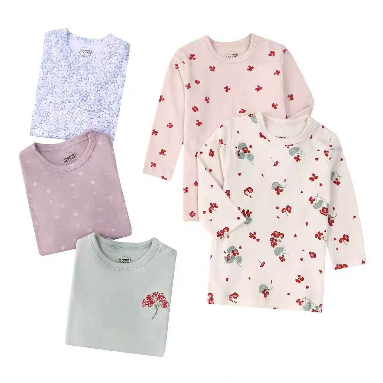 Autumn Children's Cartoon Printed Home Long-sleeved Top T-shirt Mixed Color Five Pieces - Cindi Book