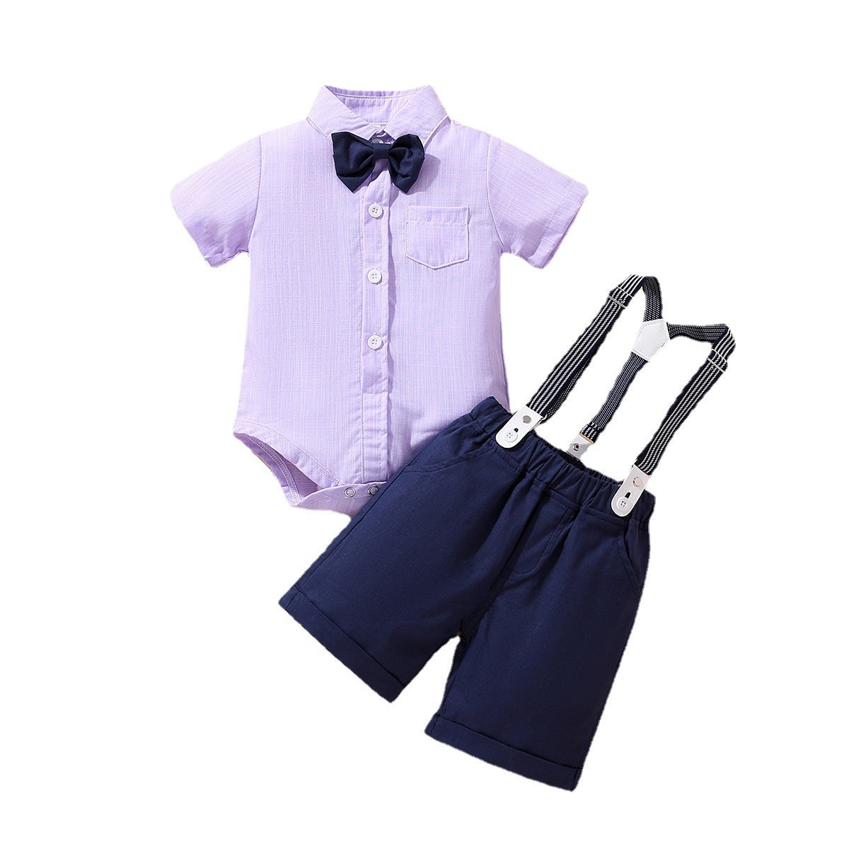 Children's Summer Clothing Short Sleeve Rompers Suspender Shorts Gentleman Suit - Cindi Book