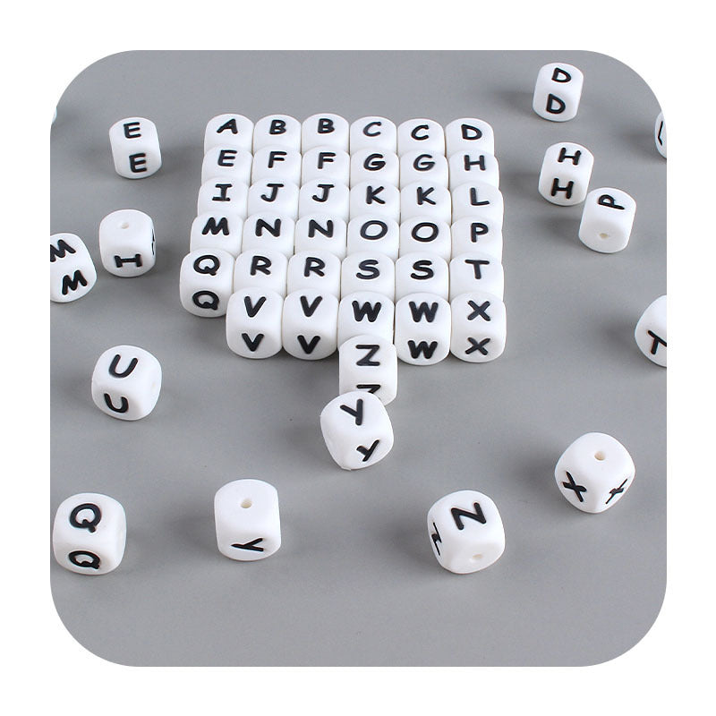 12mm Baby Products 26 Silicone English Alphabet Beads Teeth Accessories - Cindi Book