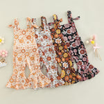 Girls' Floral Print Bell-bottom Pants Jumpsuit - Cindi Book