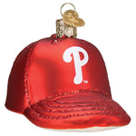 Old World Christmas Phillies Baseball Cap Ornament - hand-blown glass Christmas tree ornament (view 3)