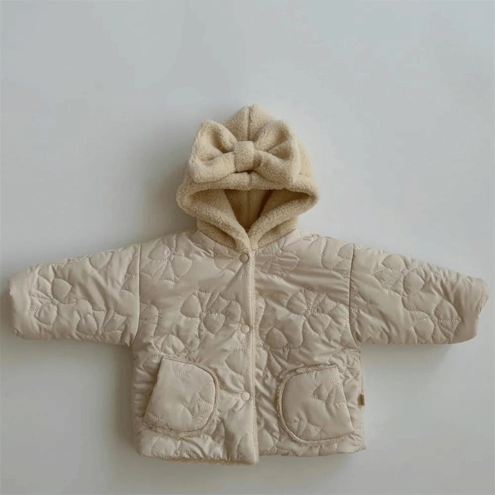 Girls' Cashmere Thickened Hooded Cotton Coat Jacket - Cindi Book