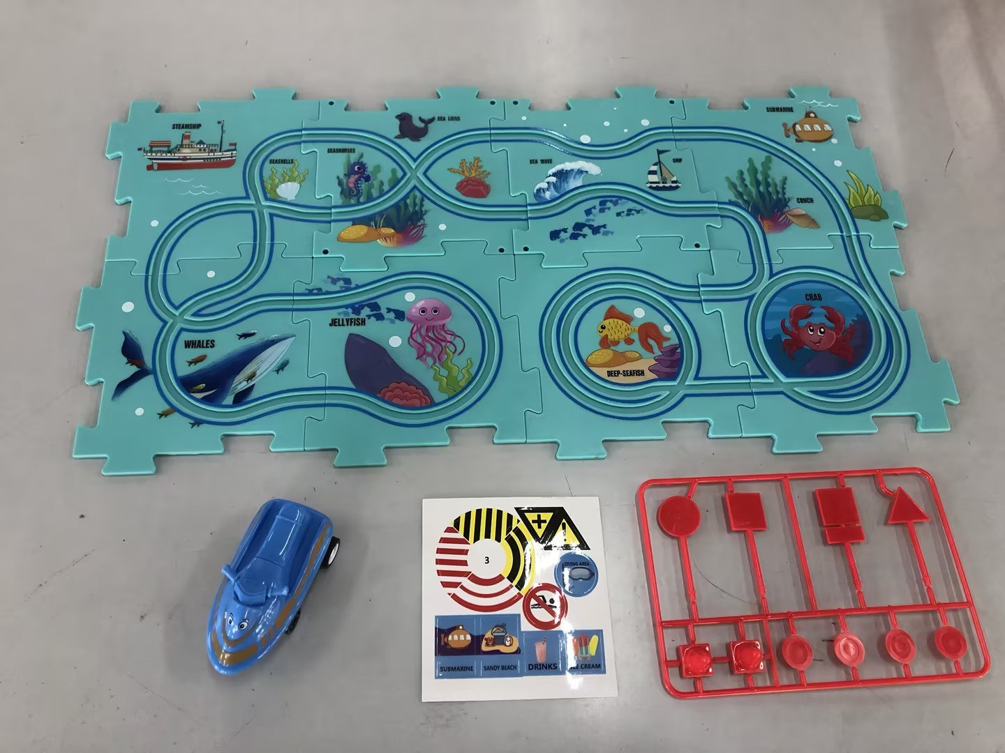 Children Puzzle Electric Railroad Speeder DIY Assembly Electric Car Automatic Rail City Scene Construction Education Toy Gift - Cindi Book