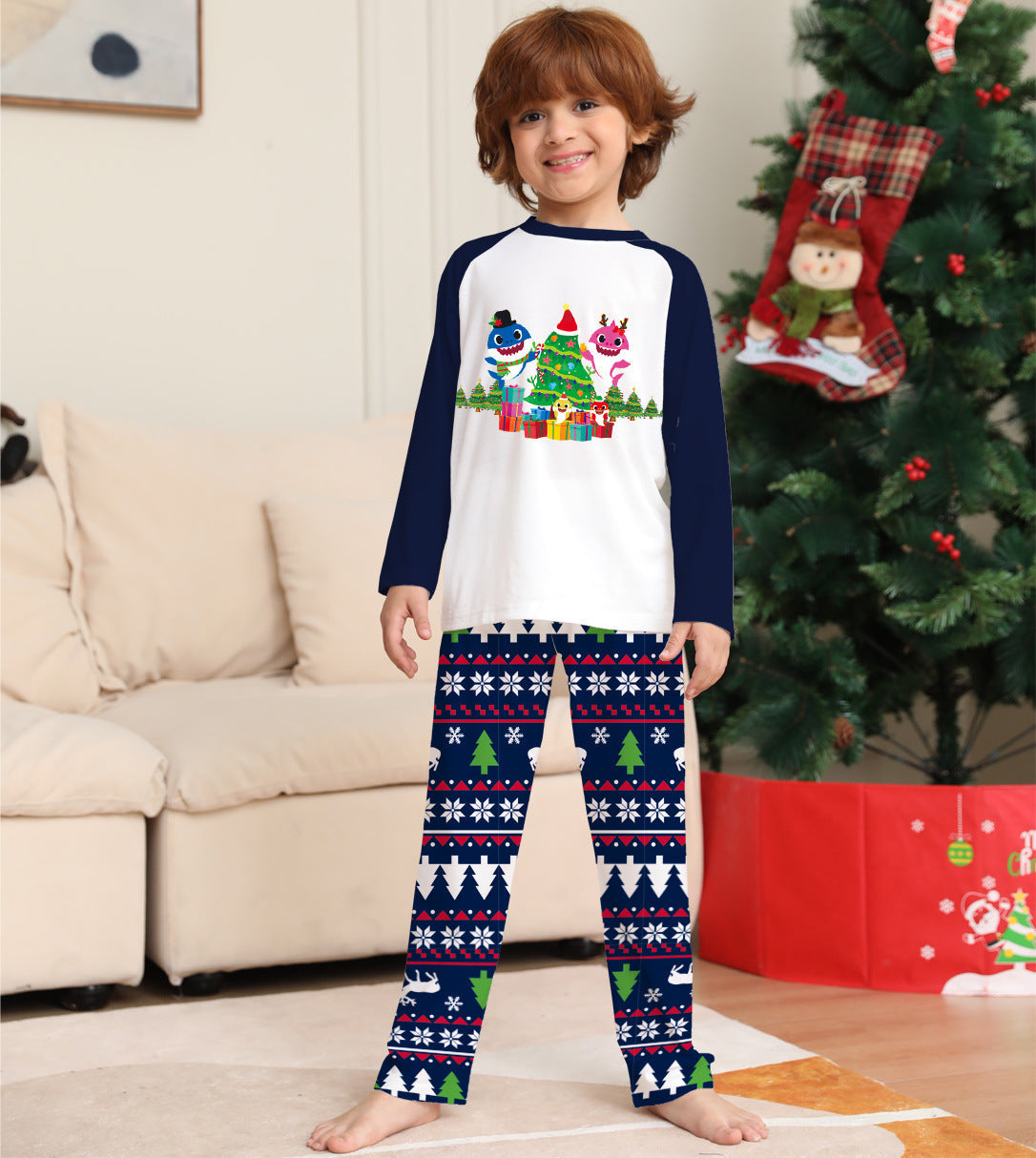 Family Matching Christmas Pajamas Set Xmas Long Sleeve Sleepwear Nightwear For Couples Kids Baby - Cindi Book
