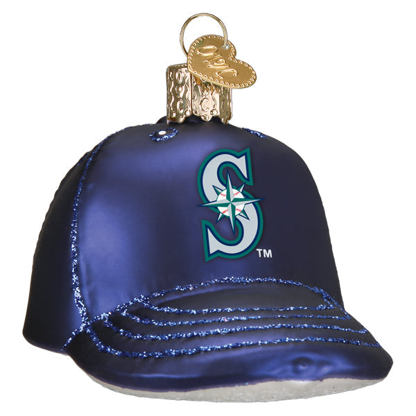 Old World Christmas Mariners Baseball Cap Ornament - hand-blown glass Christmas tree ornament (view 3)