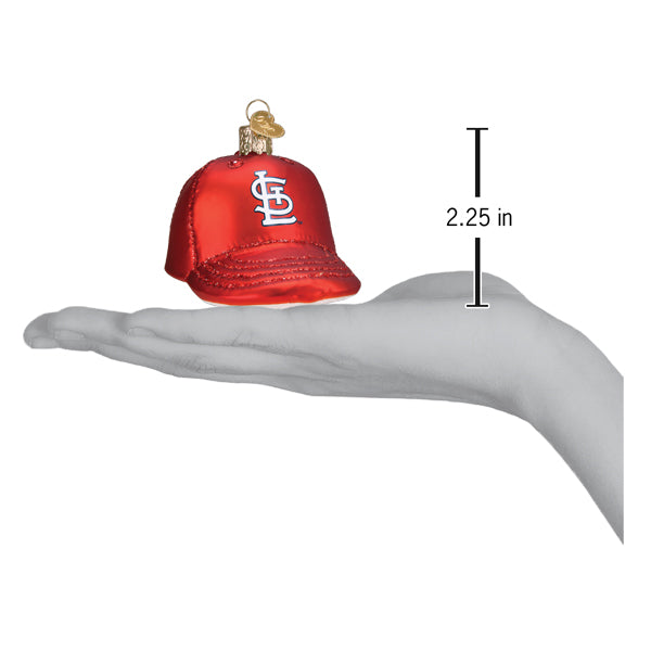 Old World Christmas Cardinals Baseball Cap Ornament - hand-blown glass Christmas tree ornament (view 4)