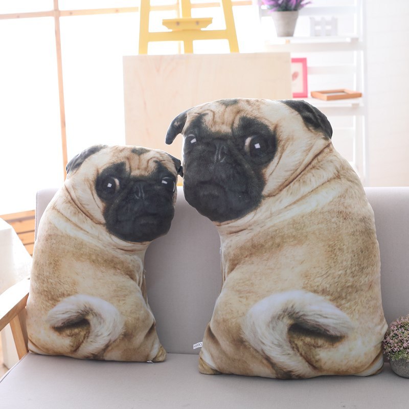 3D Simulation Belldog Plush Toy Pillow Real Life Doll Funny Pug Dog Doll Nap Pillow Lying Prone Soft Sofa Pillow - Cindi Book