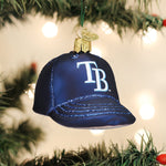 Old World Christmas Rays Baseball Cap Ornament - hand-blown glass Christmas tree ornament