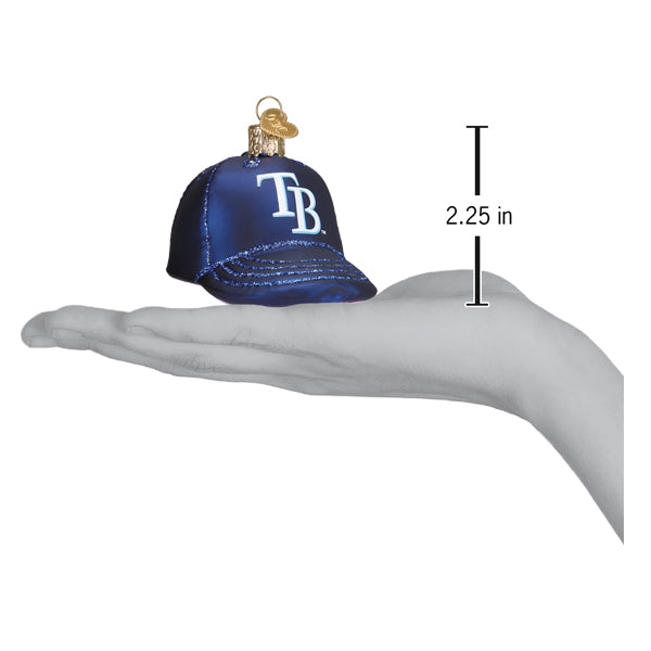 Old World Christmas Rays Baseball Cap Ornament - hand-blown glass Christmas tree ornament (view 4)