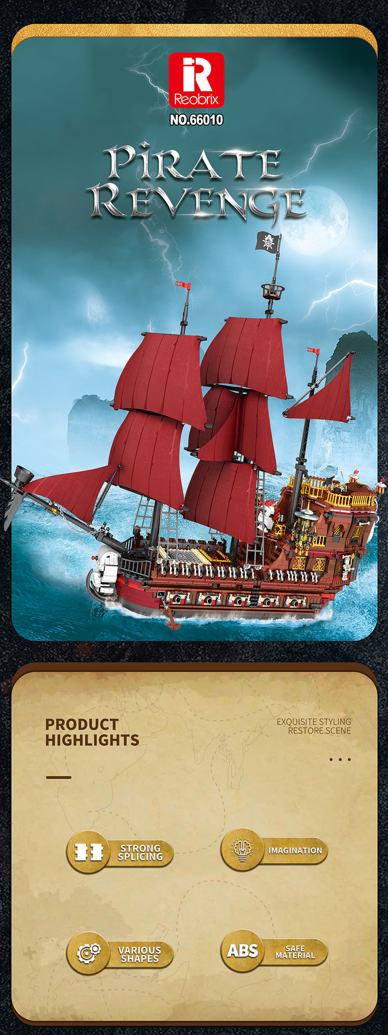 High-Difficulty Building Block Toy With Black Pearl Assembly Model Pieces - Cindi Book