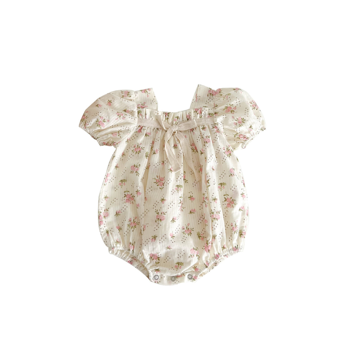 Bow Knot Baby Girl Puff Sleeve Romper - Cindi Book