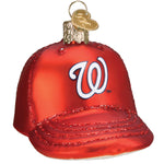 Old World Christmas Nationals Baseball Cap Ornament - hand-blown glass Christmas tree ornament (view 3)