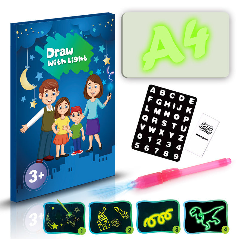 Educational Toy Drawing Pad 3D Magic 8 Light Effects Puzzle Board Sketchpad - Cindi Book