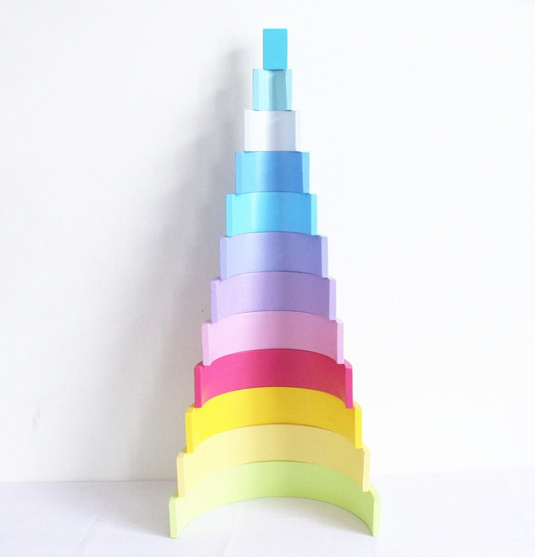 Jigsaw Puzzle Large 12-piece Arch Bridge Rainbow Building Blocks Early Childhood Education Toys - Cindi Book