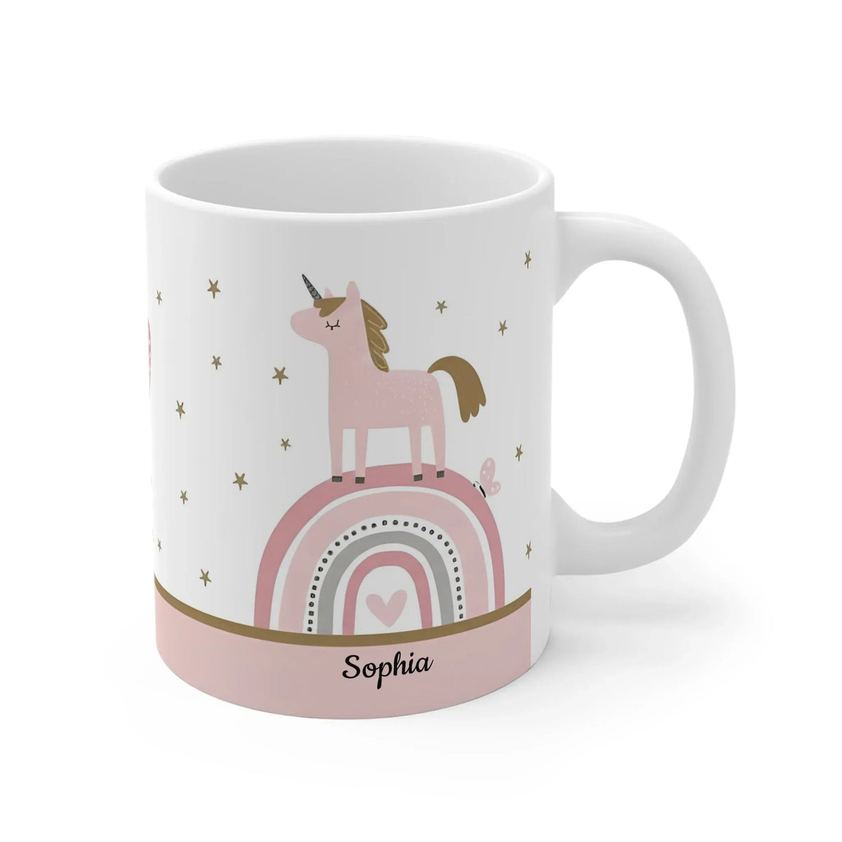 Personalized Sparkle Like a Unicorn Mug | Custom Name | Boho Rainbow Dusty Pink Ceramic Gift