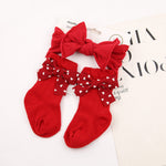 Baby Bow Hair Band Socks Suit Children's Christmas Big Bow Socks Combination - Cindi Book