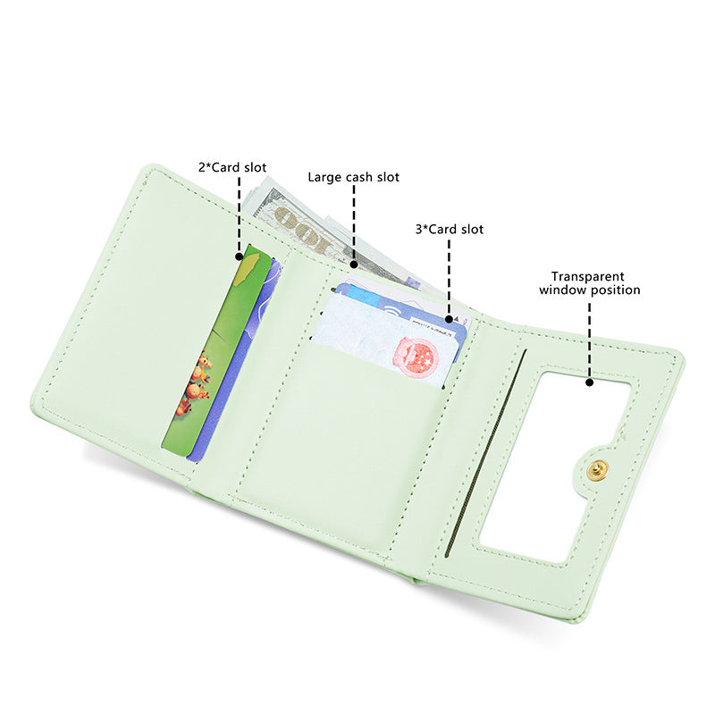 Girl Heart Cartoon Cute Illustration Student Mini Short Wallet - Cindi Book