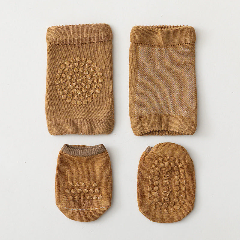 Children's Knee Pad Terry Floor Socks Set Toddler Protection - Cindi Book