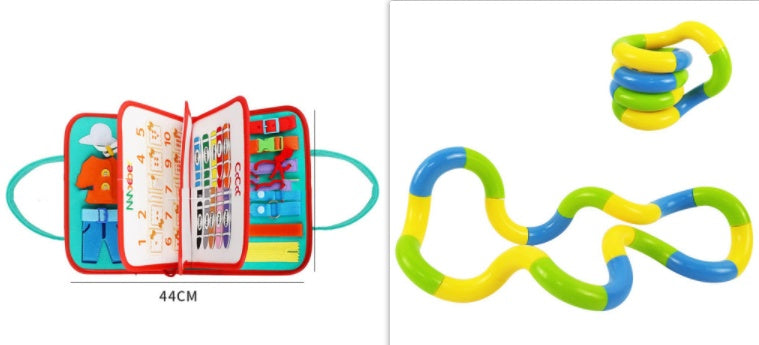 New Busy Book Children's Busy Board Dressing And Buttoning Learning Baby Early Education Preschool Sensory Learning Toy - Cindi Book