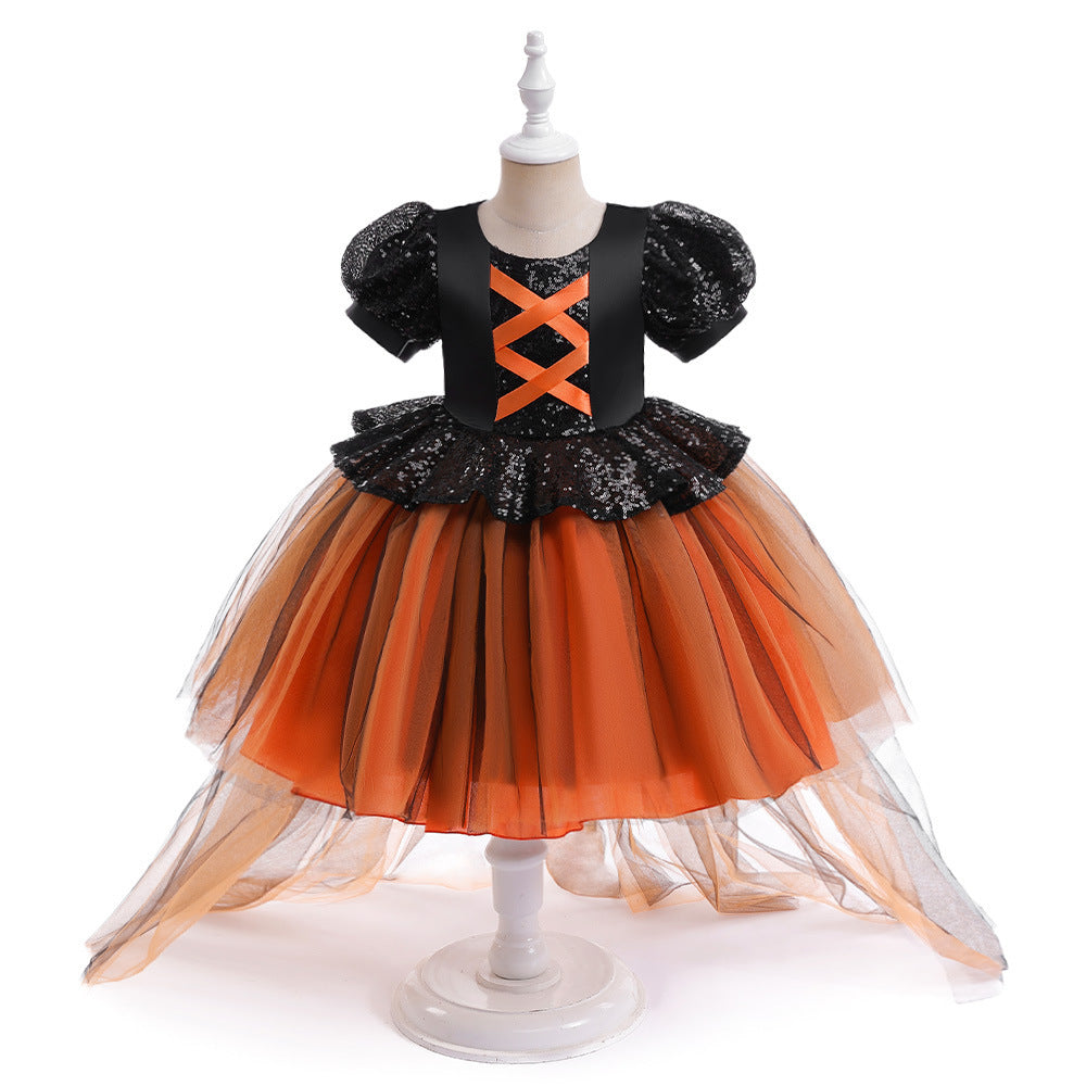 Halloween Girls Witch Performance Costume Party Dress