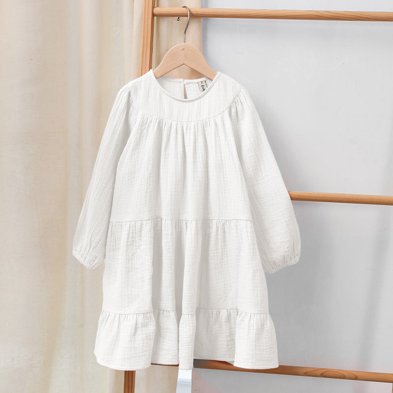 Baby Girl Pure Cotton Long Sleeve Bottoming Dress Is Sweet And Cute - Cindi Book