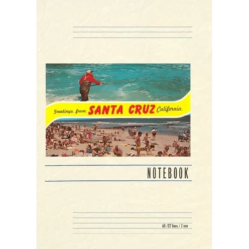 Vintage Lined Notebook Greetings from Santa Cruz, California - Paperback