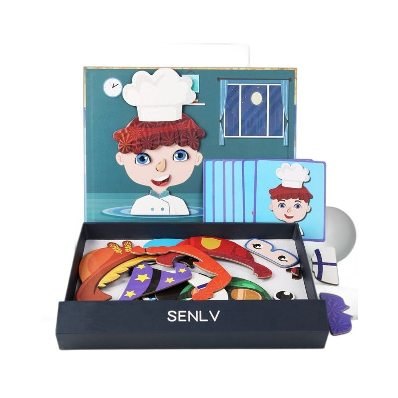 Magnetic Puzzle Featuring Characters In Various Professions And A Princess Dress-up Set - Cindi Book