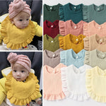Ruffled Cotton Gauze Lace Bib Saliva Pocket - Cindi Book
