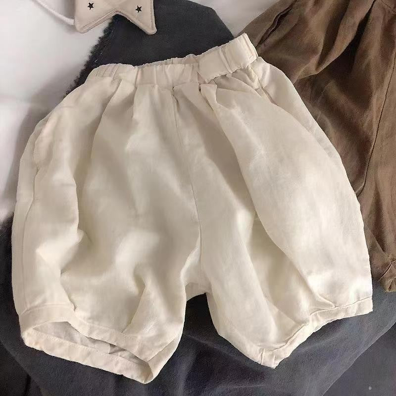 Children's Solid Color Cotton Linen Pants - Cindi Book