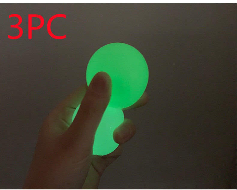Luminous Sticky Ball Toys Sticky Wall Home Party Games Glow In The Dark Novelty Toys Decompression Squeeze Toy - Cindi Book