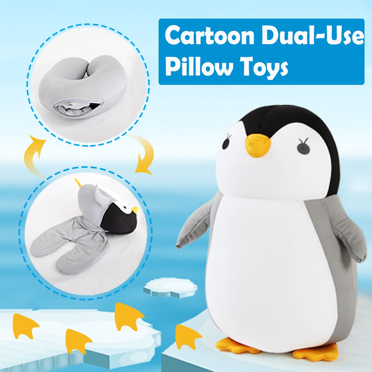 Soft Pillow Penguin U-Shaped Sleep Protection Neck Pillow Home Office Nap Body Pillows Travel Car Adult Cute Pillows - Cindi Book