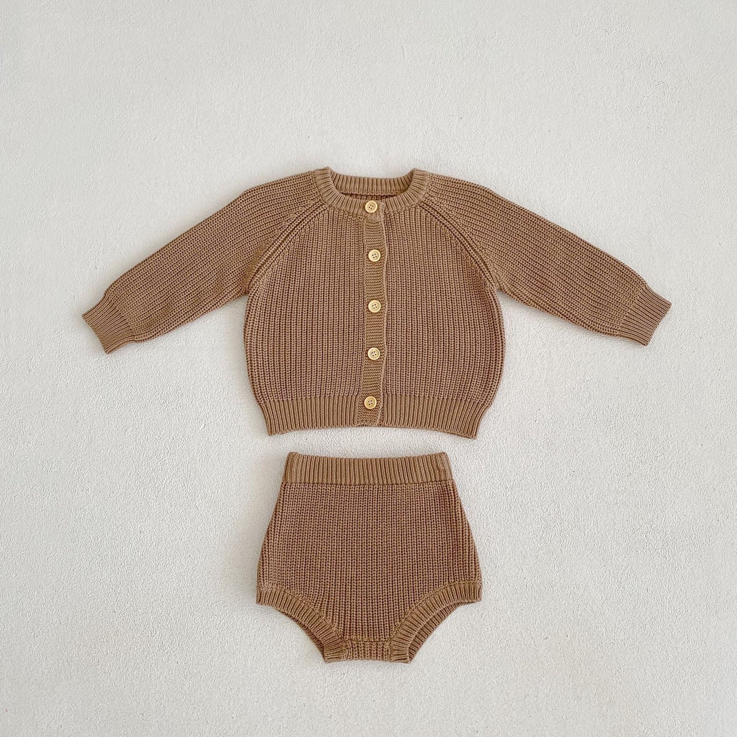 Baby Cotton Yarn Bulky Underpants Cardigan Coat Two-piece Suit - Cindi Book
