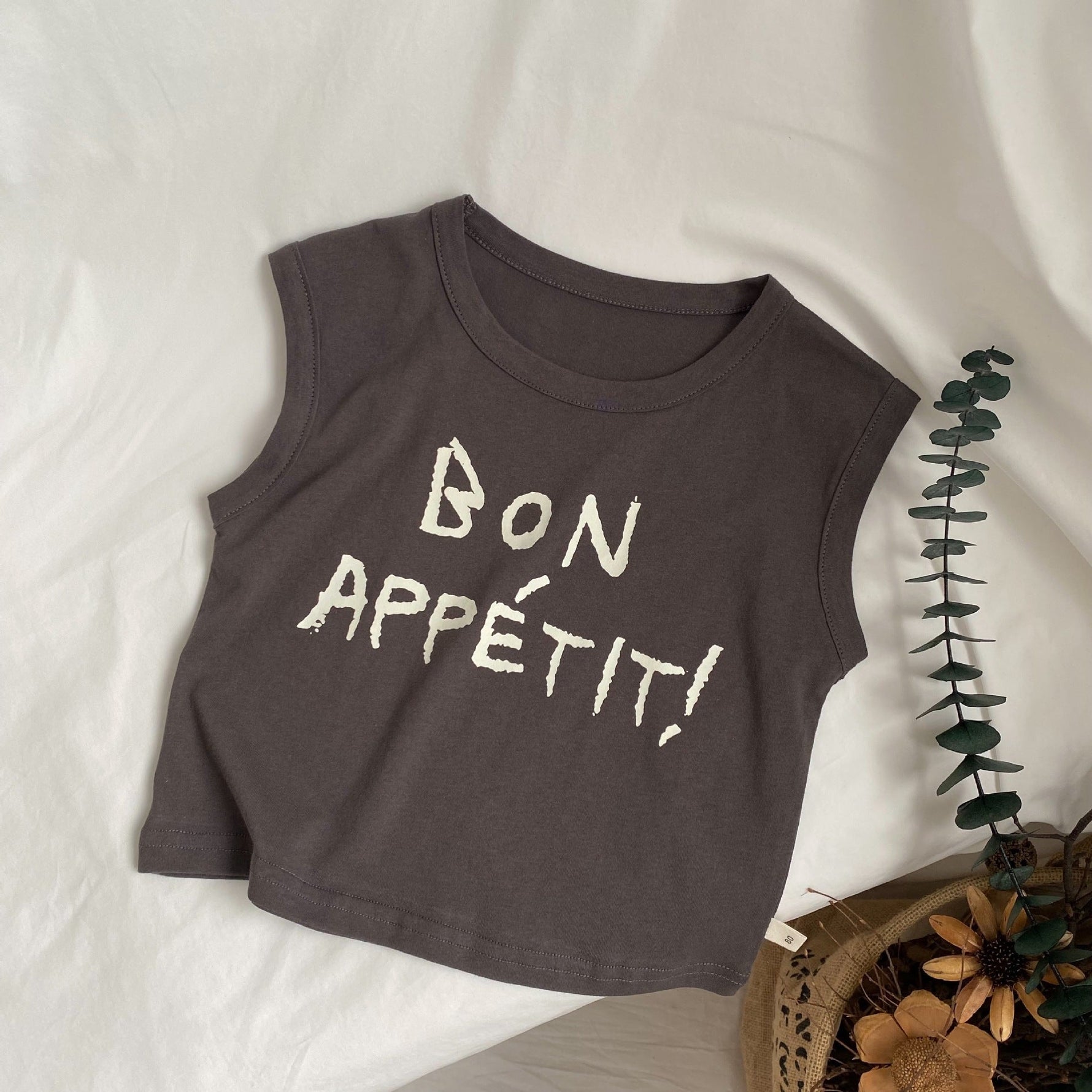 Children's Letter Printed Sleeveless Vest For Boys And Girls Loose Casual Top - Cindi Book