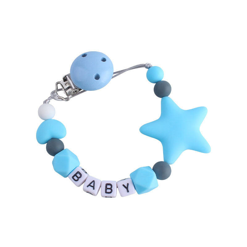Five-Pointed Star Teether Pacifier Chain Toy