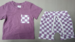 Baby's Casual Short-sleeved Plaid Shorts Suit - Cindi Book