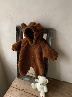 Baby Winter Boys And Girls Bear Double-sided Lamb Hooded Cotton Jersey - Cindi Book