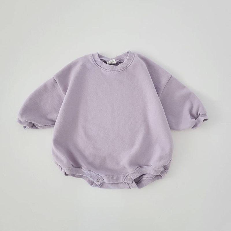 Baby Solid Color Loose Fitting Long Sleeved Jumpsuit - Cindi Book