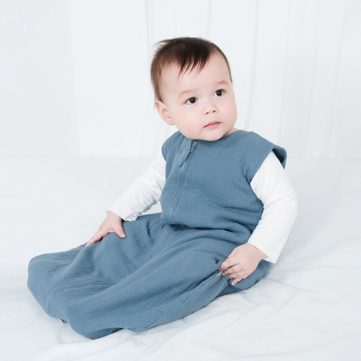 Double-Layer Gauze Sleeping Bag Baby Sleeveless Gauze Anti-Kicking Blanket