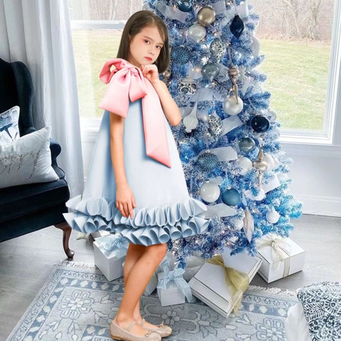 Bowknot Princess Dress Celebrity Children's Apparel